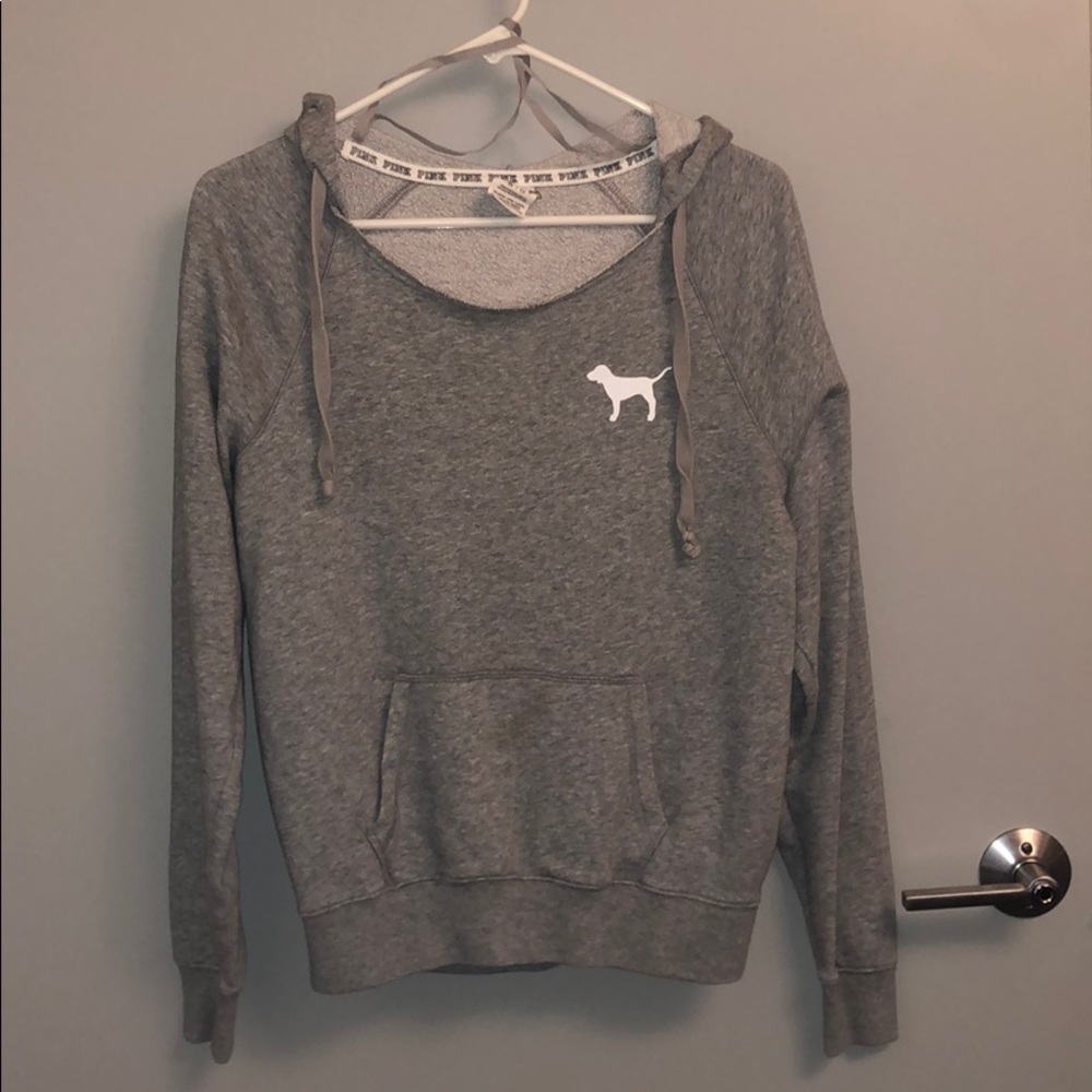 Victoria’s Secret Pink Hoodie Sweatshirt Gray/Pink